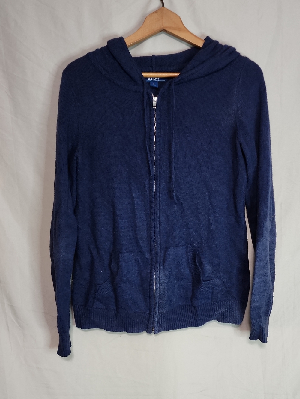 Old Navy Navy Blue Zip-Up Hooded Sweater